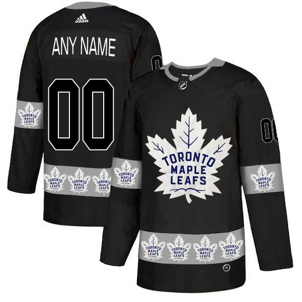 Customized Men's Toronto Maple Leafs Black Team Logos Fashion Adidas Jersey